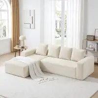 Sofá de esquina CollaHausse en terciopelo acanalado, Forma en L, Modular