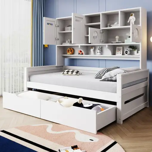 Cama CollaHausse en madera, Cama 90x200 cm, Multifuncional 90x200cm