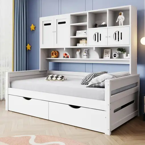 Cama CollaHausse en madera, Cama 90x200 cm, Multifuncional 90x200cm