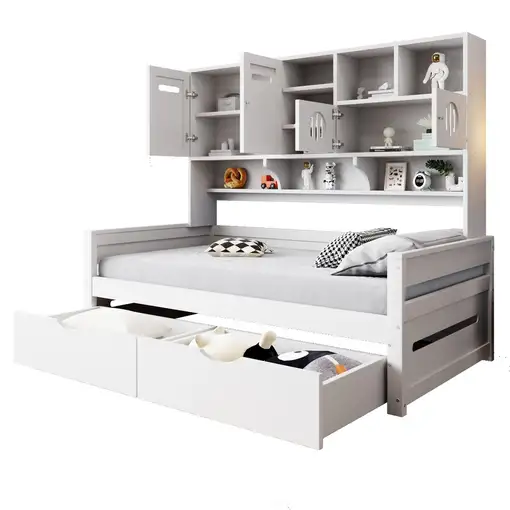 Cama CollaHausse en madera, Cama 90x200 cm, Multifuncional 90x200cm