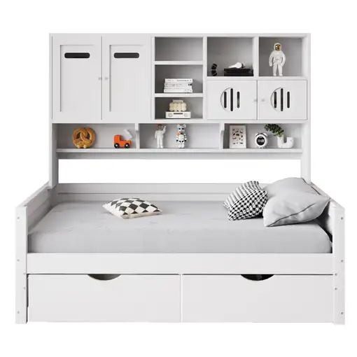 Cama CollaHausse en madera, Cama 90x200 cm, Multifuncional 90x200cm