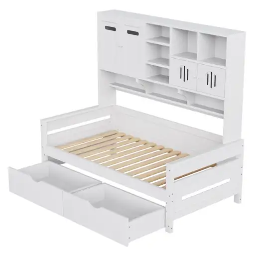 Cama CollaHausse en madera, Cama 90x200 cm, Multifuncional 90x200cm