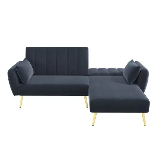 Sofá de esquina CollaHausse Plegable, Forma en L, Función cama, Rincón adicional