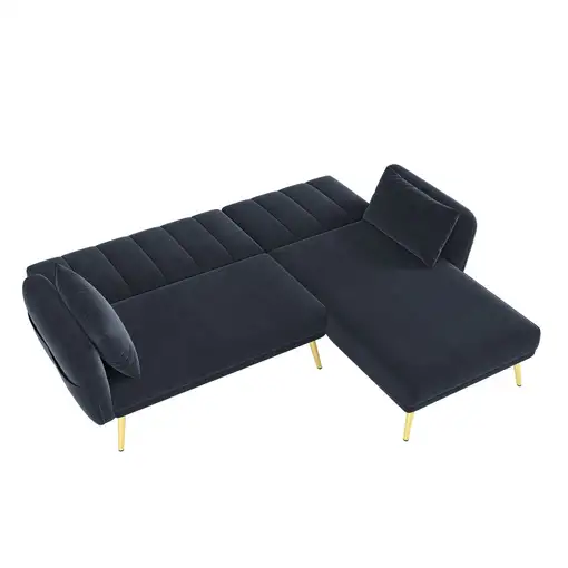 Sofá de esquina CollaHausse Plegable, Forma en L, Función cama, Rincón adicional
