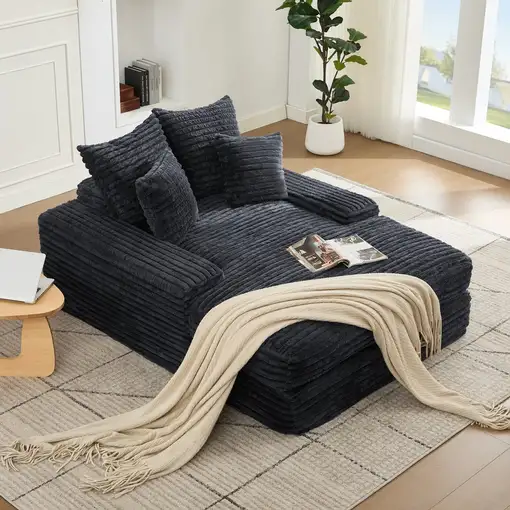 Sofá cama CollaHausse en pana, 4 cojines, ultrasuave, multifuncional, sin montaje Sofá cama CollaHausse en pana, 4 cojines, ultrasuave, multifuncional, sin montaje