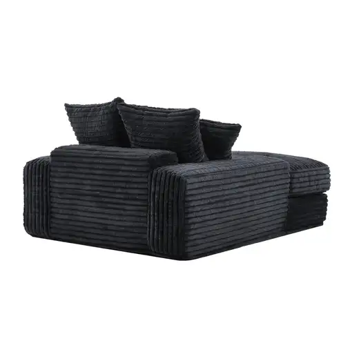 Sofá cama CollaHausse en pana, 4 cojines, ultrasuave, multifuncional, sin montaje