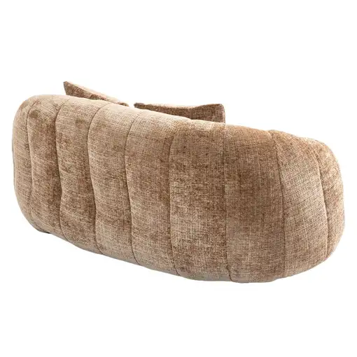 Sillón CollaHausse en chenilla, Puf de bolas, Respaldo alto, Mullido, Cómodo