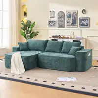 Sofá de esquina CollaHausse en chenilla, Forma en L, Chaise longue 262cm