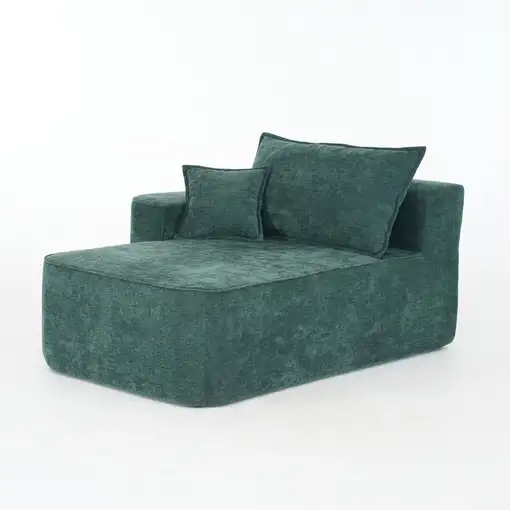 Sofá de esquina CollaHausse en chenilla, Forma en L, Chaise longue 262cm