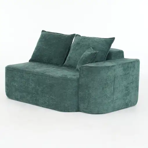 Sofá de esquina CollaHausse en chenilla, Forma en L, Chaise longue 262cm