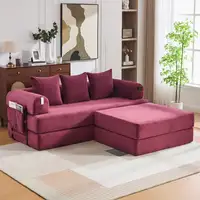 Sofá modular CollaHausse en pana, Modular, Con puf, Estructura metálica estable