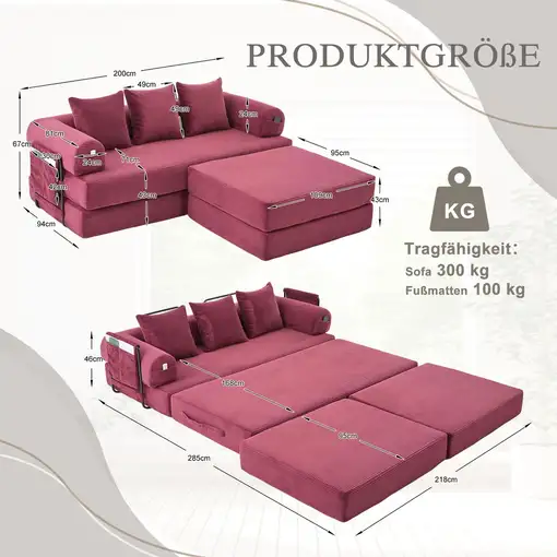 Sofá modular CollaHausse en pana, Modular, Con puf, Estructura metálica estable