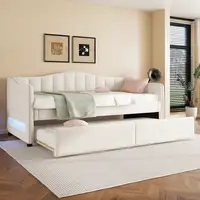 Cama CollaHausse en lino, Cama nido, Cama auxiliar, Sin colchón 90x200cm Cama CollaHausse en lino, Cama nido, Cama auxiliar, Sin colchón 90x200cm