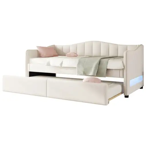 Cama CollaHausse en lino, Cama nido, Cama auxiliar, Sin colchón 90x200cm