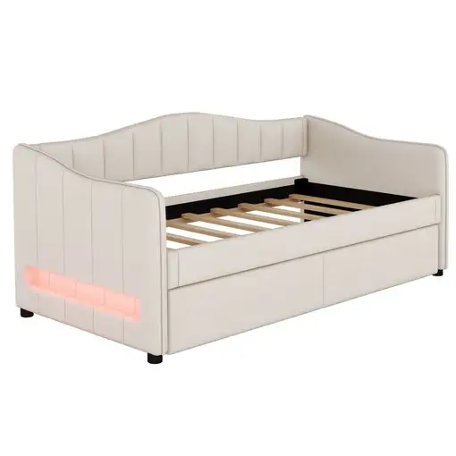 Cama CollaHausse en lino, Cama nido, Cama auxiliar, Sin colchón 90x200cm