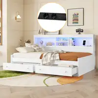 Cama CollaHausse en tablero de partículas, 2 cajones, 2 puertos USB 90x200cm