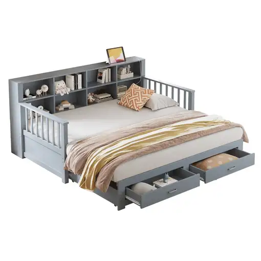 Sofá cama CollaHausse en madera de pino, Extensible 90/180x190cm