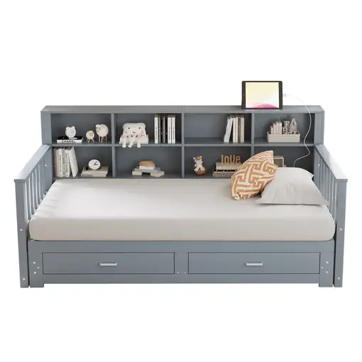 Sofá cama CollaHausse en madera de pino, Extensible 90/180x190cm