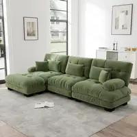 Sofá de esquina CollaHausse en chenilla, Modular, Sobredimensionado, Forma en L