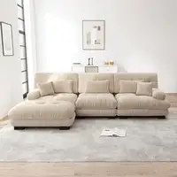 Sofá de esquina CollaHausse en chenilla, Modular, Forma en L, Extragrande