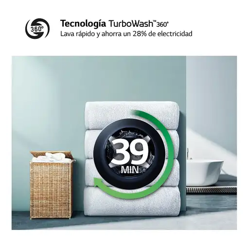 LG F4WR7010AGS lavadora Carga frontal 10 kg 1400 RPM Acero inoxidable