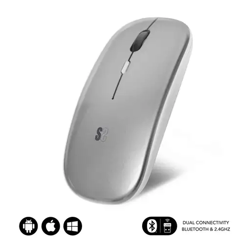 Ratón Óptico Wireless Dual Flat Recargable  Plata