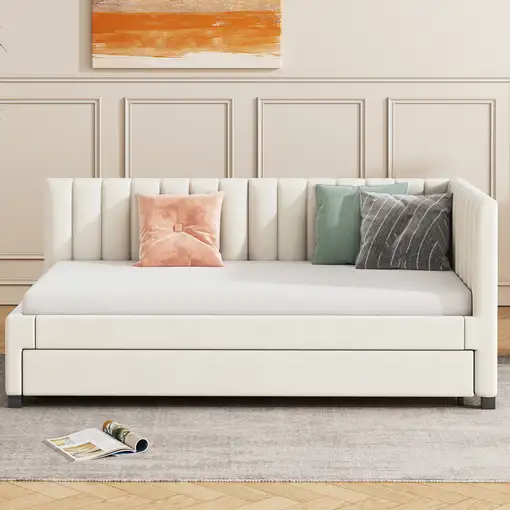 Cama CollaHausse en terciopelo, Cama 90x200, Convertible en sofá cama 90x200cm