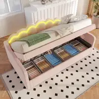 Cama CollaHausse en terciopelo, Cama de día, Sofá cama, Hidráulico 90x200cm