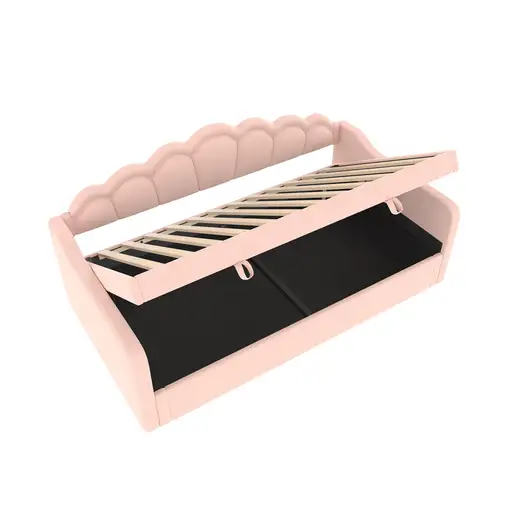 Cama CollaHausse en terciopelo, Cama de día, Sofá cama, Hidráulico 90x200cm