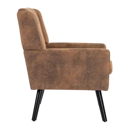 Sillón CollaHausse en ante, Capitoné, Cojín de espuma de alta densidad
