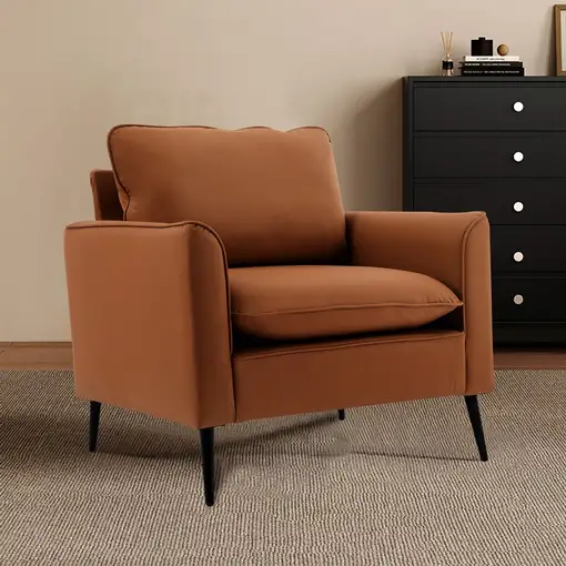 Sillón CollaHausse en cuero sintético, Resistente a los arañazos, Nórdico retro