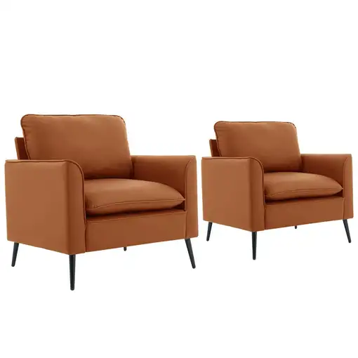 Sillón CollaHausse en cuero sintético, Resistente a los arañazos, Nórdico retro