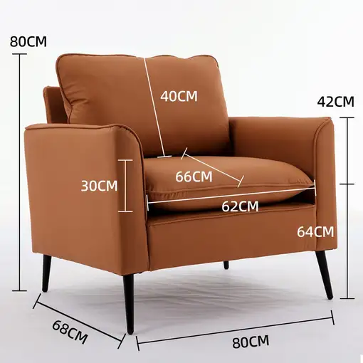 Sillón CollaHausse en cuero sintético, Resistente a los arañazos, Nórdico retro