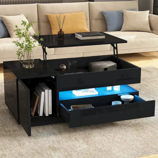 Mesa de centro CollaHausse Abatible, 1 cajón, 1 armario 95x50x40cm