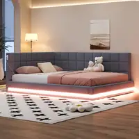 Sofá cama CollaHausse en lino, Multifuncional, Tira LED, Puerto USB 160x200cm