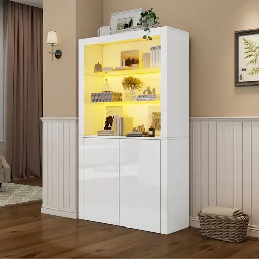 Aparador CollaHausse Laca brillante, Con LED 100x35x170cm