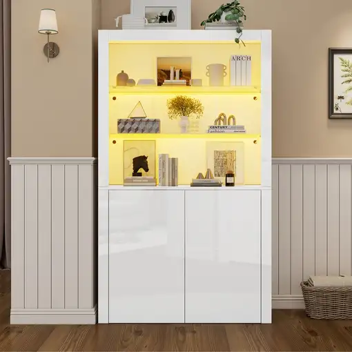 Aparador CollaHausse Laca brillante, Con LED 100x35x170cm