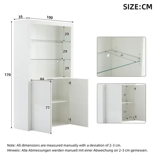Aparador CollaHausse Laca brillante, Con LED 100x35x170cm