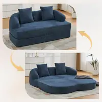 Sofá cama CollaHausse en chenilla, 2 en 1, Rápido, Con dos cojines, Desplegable