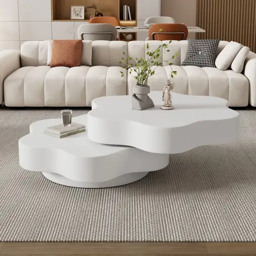 Mesa de centro CollaHausse en mdf, Forma de flor 74.8x67.5x31cm Mesa de centro CollaHausse en mdf, Forma de flor 74.8x67.5x31cm