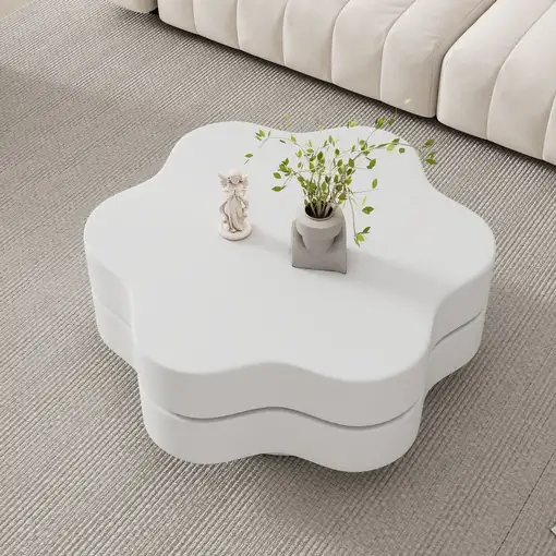 Mesa de centro CollaHausse en mdf, Forma de flor 74.8x67.5x31cm