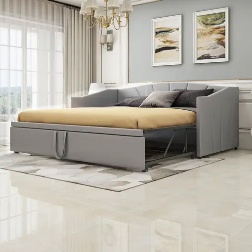 Cama CollaHausse en terciopelo, Extensible, Multifunción 90/180x200cm Cama CollaHausse en terciopelo, Extensible, Multifunción 90/180x200cm