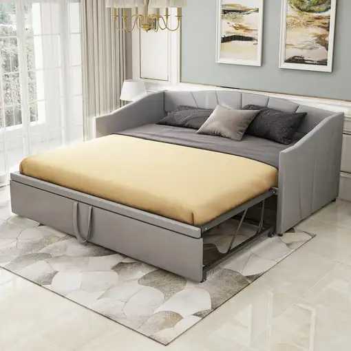 Cama CollaHausse en terciopelo, Extensible, Multifunción 90/180x200cm