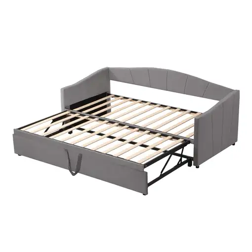 Cama CollaHausse en terciopelo, Extensible, Multifunción 90/180x200cm