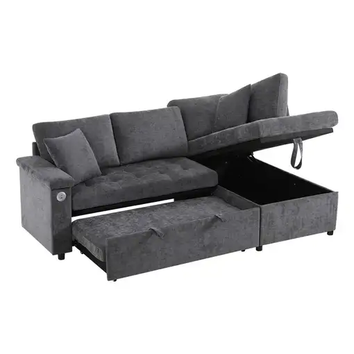 Sofá de esquina CollaHausse Cama nido, Función de cama, Almacenamiento