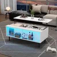 Mesa de centro CollaHausse en vidrio templado, Ajustable en altura 105x50x43cm