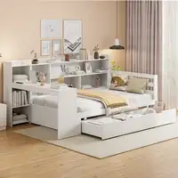Sofá cama CollaHausse de madera maciza, Con estantería, Con estantes 90x200cm Sofá cama CollaHausse de madera maciza, Con estantería, Con estantes 90x200cm