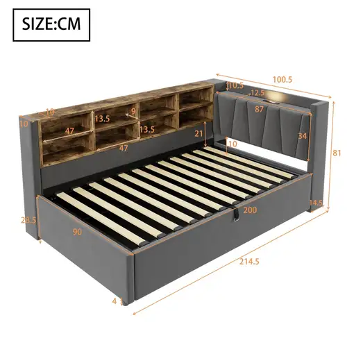 Cama CollaHausse en terciopelo, Con espacio de almacenamiento hidráulico 90x200cm