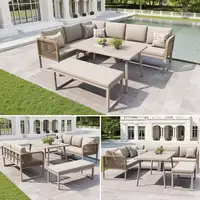 Conjunto de salón de jardín CollaHausse en ratán PE, Cojines de asiento Conjunto de salón de jardín CollaHausse en ratán PE, Cojines de asiento