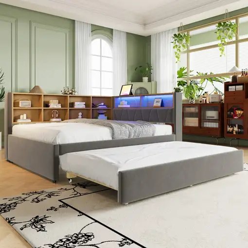 Sofá cama CollaHausse de franela, Cama nido 90x190 140x200cm Sofá cama CollaHausse de franela, Cama nido 90x190 140x200cm